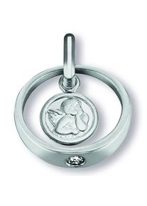 ONE ELEMENT Kettenanhänger »Zirkonia Taufring mit Engel Anhänger aus 925 Silber«, Taufring mit Engel silberfarben silber Mit Liebe gefertigt aus...
