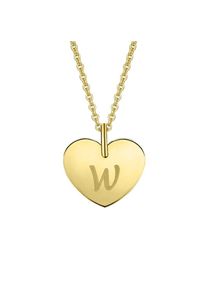 ONE ELEMENT Kettenanhänger »Herz mit Gravur W Buchstaben Anhänger aus 333 Gelbgold«, Herz mit Gravur W goldfarben gold Mit Liebe gefertigt aus 333...