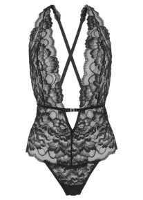 JETTE Body, mit Verführerischer Schnürung Und Glitzeraccessoire, Sexy Dessous Schwarz, Größe 38
