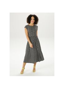 Aniston CASUAL Sommerkleid, mit verspielten Blüten bedruckt - NEUE KOLLEKTION gelb 42 N-Gr schwarz-weiß-gelb Ärmelloses Damenkleid in elastischer...