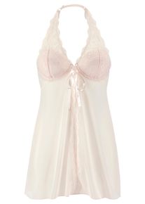 Lascana Negligé, mit Vorderverschluss, Sexy Dessous Beige, Größe 70