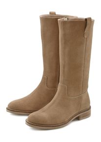 Lascana Stiefel, Aus Leder Im Lässigen Cowboy-Look Beige, Größe 38