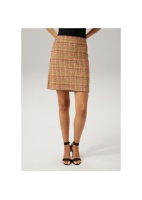 Aniston CASUAL Minirock, mit trendfarbenem Karo im Boucle-Look - NEUE KOLLEKTION bunt 34 apfelgrün-pink-schwarz-gelb Damenrock in elastischer...