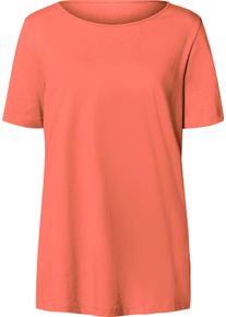 Damen Longshirt mit hohen Seitenschlitzen koralle
