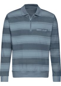 Marco Donati Herren Langarm-Shirt blau-gestreift