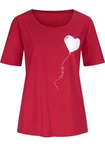 Damen T-Shirt mit platziertem Druck rot