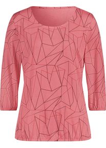 Damen 3/4-Arm-Shirt mit Allover-Print flamingo-hummer-bedruckt