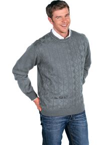 Herren Langarm-Pullover grau-meliert
