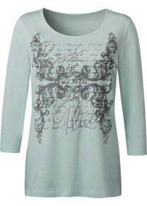 Damen 3/4-Arm-Shirt mit Rundhals-Ausschnitt kalkmint