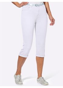 WITT Damen Caprihose inklusive Gürtel, weiß, Größe 50, 98% Baumwolle, 2% Elasthan