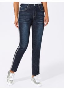 WITT Damen 5-Pocket-Jeans mit streckenden Galonstreifen, dark blue, Gr&ouml;&szlig;e 25, 99% Baumwolle, 1% Elasthan