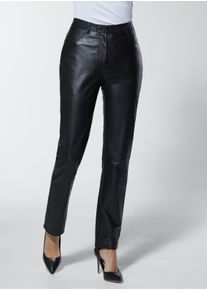CREATION L PREMIUM Witt Damen Lederhose mit Oberhosenfutter, schwarz, Größe 46, 100% Lammnappaleder