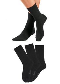 Bench. Bench Socken, 3 Paar, Wollsocken Aus Flauschigem Material mit 53% Wolle Schwarz, Größe 39-42