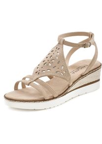 Lascana Witt Damen Sandalette, beige, Größe 42, 100% Textil