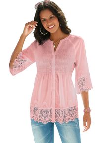 Damen Spitzenbluse rosé