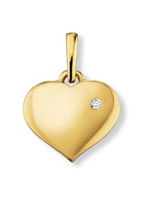 ONE ELEMENT Kettenanhänger »0, 01 ct Diamant Brillant Herz Anhänger aus 585 Gelbgold«, Herz goldfarben gold Mit Liebe gefertigt aus 585 Gelbgold