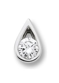 ONE ELEMENT Kettenanhänger »0, 15 ct Diamant Brillant Tropfen Anhänger aus 585 Weißgold«, Tropfen silberfarben silber Mit Liebe gefertigt aus 585...