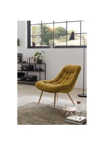 Relaxsessel, mit XXL-Steppung, mit schwarzen oder naturfarbenen Beinen , gelb , Salesfever , gelb/holzfarben