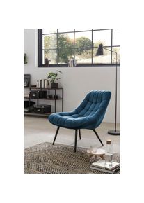 Relaxsessel, mit XXL-Steppung, mit schwarzen oder naturfarbenen Beinen , blau , Salesfever , blau/schwarz
