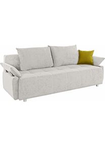 Schlafsofa, mit Federkern, Bettfunktion, inklusive 2 Rücken- und 1 Zierkissen , silberfarben , Collection AB
