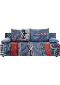 Schlafsofa, inklusive Bettfunktion und Bettkasten, Liftbettfunktion und Federkern , blau , exxpo - sofa fashion , Blue Girl