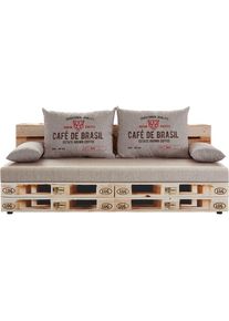 Schlafsofa, inklusive Bettfunktion und Bettkasten, Liftbettfunktion und Federkern , braun , exxpo - sofa fashion , Palette