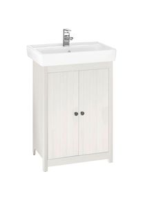 Waschtisch »Westa«, Breite 60 cm, Badezimmerschrank aus Massivholz, Kiefernholz , weiss , Home Affaire