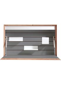 Müllermöbel Wandsekretär »FLATBOX«, wahlweise LED Beleuchtung mit Touch-Funktion oder An/Aus-Schalter , grau , Müller SMALL LIVING , anthrazit mit Birkenkante