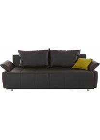 Schlafsofa, mit Federkern, Bettfunktion, inklusive 2 Rücken- und 1 Zierkissen , braun , Collection AB