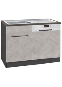 HELD MÖBEL Spülenschrank »Tulsa«, 110 cm breit, inkl. Tür/Sockel für Einbaugeschirrspüler, Metallgriff , grau , HELD MÖBEL , made_in_germany , betonfarben hell