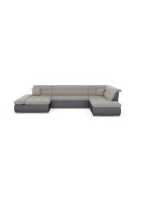 Wohnlandschaft »Moric«, im XXL-Format, wahlweise mit Bettfunktion und Armlehnenverstellung , grau , DOMO collection , grau/silberfarben