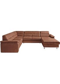 Sit & More Wohnlandschaft, inklusive Boxspring/Federkern-Polsterung, wahlweise mit Bettfunktion , braun , sit&more