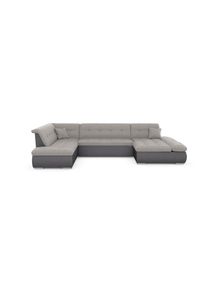 Wohnlandschaft »Moric«, im XXL-Format, wahlweise mit Bettfunktion und Armlehnenverstellung , grau , DOMO collection , grau/silberfarben