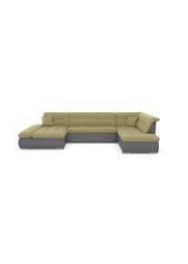 Wohnlandschaft »Moric«, im XXL-Format, wahlweise mit Bettfunktion und Armlehnenverstellung , gelb , DOMO collection , schlamm/gelb
