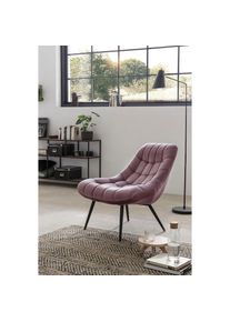 Relaxsessel, mit XXL-Steppung, mit schwarzen oder naturfarbenen Beinen , rosa , Salesfever , rosa/schwarz