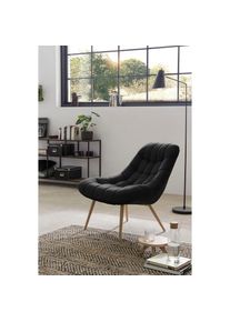 Relaxsessel, mit XXL-Steppung, mit schwarzen oder naturfarbenen Beinen , braun , Salesfever , schwarz/holzfarben
