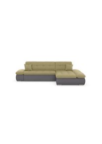 Ecksofa »Moric«, im XXL-Format, wahlweise mit Bettfunktion und Armlehnenverstellung , gelb , DOMO collection , schlamm/gelb