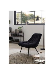Relaxsessel, mit XXL-Steppung, mit schwarzen oder naturfarbenen Beinen , schwarz , Salesfever , schwarz/schwarz