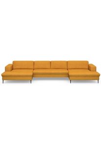 Wohnlandschaft »Modica«, XXL, in moderner Optik mit, 2 grosszügigen Recamieren, frei im Raum , gelb , DOMO collection , curcuma