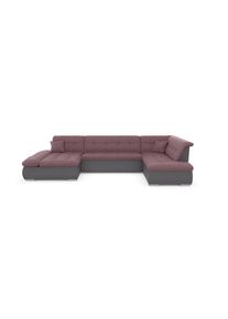 Wohnlandschaft »Moric«, im XXL-Format, wahlweise mit Bettfunktion und Armlehnenverstellung , bunt , DOMO collection , grau/beere