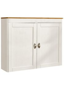 Hängeschrank »Oslo«, 100 cm breit, massiver Kiefer, 2 Türen, Metallgriffe, Landhaus-Optik , gelb , Home Affaire , cremefarben/honigfarben