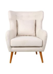 Ohrensessel »Niebüll«, mit Knopfheftung in der Rückenlehne und Steppung auf der Rückseite , beige , Home Affaire , creme