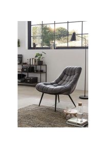 Relaxsessel, mit XXL-Steppung, mit schwarzen oder naturfarbenen Beinen , grau , Salesfever , grau/schwarz