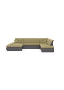 Wohnlandschaft »Moric«, im XXL-Format, wahlweise mit Bettfunktion und Armlehnenverstellung , gelb , DOMO collection , schlamm/gelb