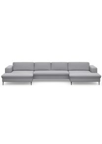Wohnlandschaft »Modica«, XXL, in moderner Optik mit, 2 grosszügigen Recamieren, frei im Raum , silberfarben , DOMO collection , silver