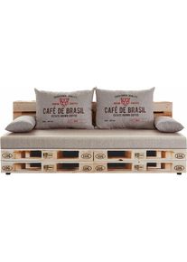Schlafsofa, inklusive Bettfunktion und Bettkasten, Liftbettfunktion und Federkern , braun , exxpo - sofa fashion , Palette