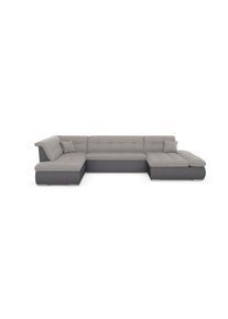 Wohnlandschaft »Moric«, im XXL-Format, wahlweise mit Bettfunktion und Armlehnenverstellung , grau , DOMO collection , grau/silberfarben