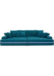 MR. COUCH Big-Sofa, wahlweise mit Kaltschaum (140kg Belastung/Sitz) und AquaClean-Stoff blau petrol