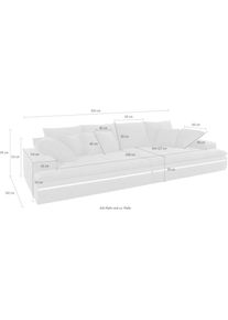MR. COUCH Big-Sofa, wahlweise mit Kaltschaum (140kg Belastung/Sitz) und AquaClean-Stoff grau melange
