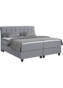 ADA Trendline Boxspringbett »Barry«, getuftetes Kopfteil, inklusive Matratze und Viscoschaum-Topper grau grau GFS 79